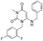 6-(BENZYLAMINO)-1-(2,4-DIFLUOROBENZYL)-3-METHYLPYRIMIDINE-2,4(1H,3H)-DIONE Struktur