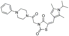 (E)-5-((1-ISOPROPYL-2,5-DIMETHYL-1H-PYRROL-3-YL)METHYLENE)-3-(2-OXO-2-(4-PHENYLPIPERAZIN-1-YL)ETHYL)THIAZOLIDINE-2,4-DIONE Struktur