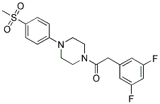 1-[(3,5-DIFLUOROPHENYL)ACETYL]-4-[4-(METHYLSULFONYL)PHENYL]PIPERAZINE Struktur