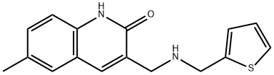 6-METHYL-3-([(THIOPHEN-2-YLMETHYL)-AMINO]-METHYL)-1H-QUINOLIN-2-ONE Struktur