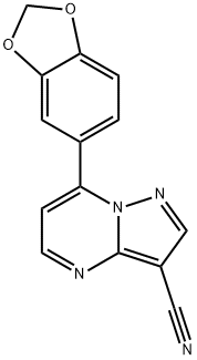 7-(1,3-BENZODIOXOL-5-YL)PYRAZOLO[1,5-A]PYRIMIDINE-3-CARBONITRILE Struktur