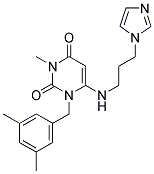 1-(3,5-DIMETHYL-BENZYL)-6-(3-IMIDAZOL-1-YL-PROPYLAMINO)-3-METHYL-1H-PYRIMIDINE-2,4-DIONE Struktur