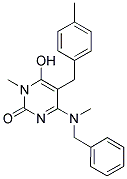 4-[BENZYL(METHYL)AMINO]-6-HYDROXY-1-METHYL-5-(4-METHYLBENZYL)PYRIMIDIN-2(1H)-ONE Struktur