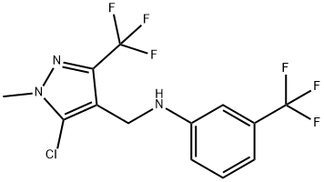 N-([5-CHLORO-1-METHYL-3-(TRIFLUOROMETHYL)-1H-PYRAZOL-4-YL]METHYL)-3-(TRIFLUOROMETHYL)ANILINE Struktur