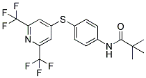 N-(TERT-BUTYLCARBONYL)-4-[2,6-BIS(TRIFLUOROMETHYL)PYRIDIN-4-YLTHIO]ANILINE Struktur