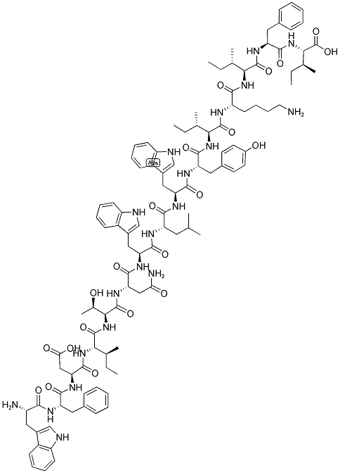 H-TRP-PHE-ASP-ILE-THR-ASN-TRP-LEU-TRP-TYR-ILE-LYS-ILE-PHE-ILE-OH Struktur