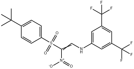 1-((4-(TERT-BUTYL)PHENYL)SULFONYL)-2-((3,5-BIS(TRIFLUOROMETHYL)PHENYL)AMINO)-1-NITROETHENE Struktur