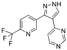 4-[3-(6-(TRIFLUOROMETHYL)PYRIDIN-3-YL)-1H-PYRAZOL-4-YL]PYRIMIDINE Struktur