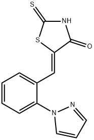 5-((Z)-[2-(1H-PYRAZOL-1-YL)PHENYL]METHYLIDENE)-2-THIOXO-1,3-THIAZOLAN-4-ONE Struktur