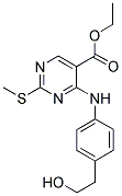 ETHYL 4-{[4-(2-HYDROXYETHYL)PHENYL]AMINO}-2-(METHYLTHIO)PYRIMIDINE-5-CARBOXYLATE Struktur