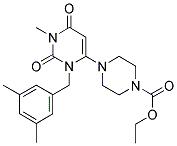 4-[3-(3,5-DIMETHYL-BENZYL)-1-METHYL-2,6-DIOXO-1,2,3,6-TETRAHYDRO-PYRIMIDIN-4-YL]-PIPERAZINE-1-CARBOXYLIC ACID ETHYL ESTER Struktur