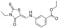 ETHYL 3-(((4-ETHYL-5-OXO-3-THIOXO-2,4-THIAZOLIDINYLIDENE)METHYL)AMINO)BENZOATE Struktur