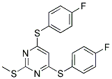 4,6-BIS[(4-FLUOROPHENYL)SULFANYL]-2-(METHYLSULFANYL)PYRIMIDINE Struktur