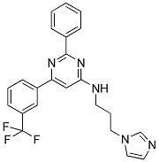 (3-IMIDAZOL-1-YL-PROPYL)-[2-PHENYL-6-(3-TRIFLUOROMETHYL-PHENYL)-PYRIMIDIN-4-YL]-AMINE Struktur