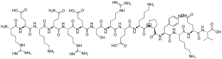 H-ARG-GLU-LYS-GLN-ARG-GLU-SER-ARG-GLU-LYS-PRO-TYR-LYS-GLU-VAL-OH Struktur