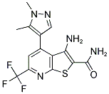 3-AMINO-4-(1,5-DIMETHYL-1H-PYRAZOL-4-YL)-6-TRIFLUOROMETHYL-THIENO[2,3-B]PYRIDINE-2-CARBOXYLIC ACID AMIDE Struktur