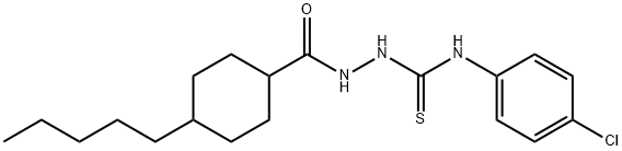 N-(4-CHLOROPHENYL)-2-[(4-PENTYLCYCLOHEXYL)CARBONYL]-1-HYDRAZINECARBOTHIOAMIDE Struktur