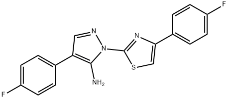 4-(4-FLUOROPHENYL)-1-[4-(4-FLUOROPHENYL)-1,3-THIAZOL-2-YL]-1H-PYRAZOL-5-AMINE Struktur