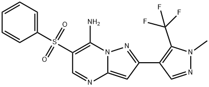 2-[1-METHYL-5-(TRIFLUOROMETHYL)-1H-PYRAZOL-4-YL]-6-(PHENYLSULFONYL)PYRAZOLO[1,5-A]PYRIMIDIN-7-AMINE Struktur