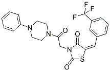 (E)-3-(2-OXO-2-(4-PHENYLPIPERAZIN-1-YL)ETHYL)-5-(3-(TRIFLUOROMETHYL)BENZYLIDENE)THIAZOLIDINE-2,4-DIONE Struktur