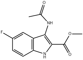 3-ACETYLAMINO-5-FLUORO-1H-INDOLE-2-CARBOXYLIC ACID METHYL ESTER Struktur