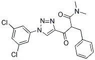 2-BENZYL-3-[1-(3,5-DICHLOROPHENYL)-1H-1,2,3-TRIAZOL-4-YL]-N,N-DIMETHYL-3-OXOPROPANAMIDE Struktur