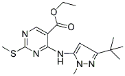 ETHYL 4-[(3-TERT-BUTYL-1-METHYL-1H-PYRAZOL-5-YL)AMINO]-2-(METHYLTHIO)PYRIMIDINE-5-CARBOXYLATE Struktur