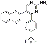 5-(QUINOXALIN-2-YL)-4-(6-(TRIFLUOROMETHYL)PYRIDIN-3-YL)PYRIMIDINE-2-AMINE Struktur