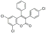 6,8-DICHLORO-3-(4'-CHLOROPHENYL)-4-PHENYL COUMARIN Struktur