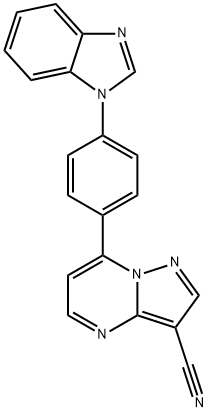 7-[4-(1H-1,3-BENZIMIDAZOL-1-YL)PHENYL]PYRAZOLO[1,5-A]PYRIMIDINE-3-CARBONITRILE Struktur