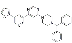 4-(4-BENZHYDRYL-PIPERAZIN-1-YL)-2-METHYL-6-(5-THIOPHEN-2-YL-PYRIDIN-3-YL)-PYRIMIDINE Struktur