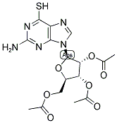 2-AMINO-6-MERCAPTO-9-(2',3',5'-TRI-O-ACETYL-B-RIBOFURANOSYL)PURINE Struktur