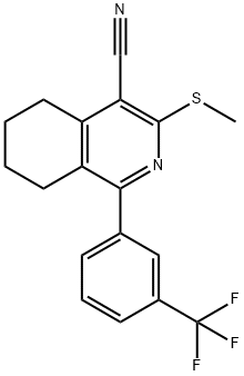 3-(METHYLSULFANYL)-1-[3-(TRIFLUOROMETHYL)PHENYL]-5,6,7,8-TETRAHYDRO-4-ISOQUINOLINECARBONITRILE Struktur