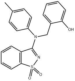 2-([(1,1-DIOXIDO-1,2-BENZISOTHIAZOL-3-YL)(4-METHYLPHENYL)AMINO]METHYL)PHENOL Struktur