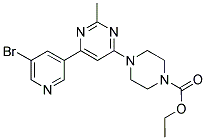 ETHYL 4-[6-(5-BROMOPYRIDIN-3-YL)-2-METHYLPYRIMIDIN-4-YL]PIPERAZINE-1-CARBOXYLATE Struktur