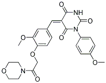 (Z)-5-(3-METHOXY-4-(2-MORPHOLINO-2-OXOETHOXY)BENZYLIDENE)-1-(4-METHOXYPHENYL)PYRIMIDINE-2,4,6(1H,3H,5H)-TRIONE Struktur