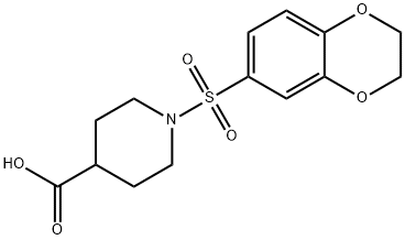 1-(2,3-DIHYDRO-1,4-BENZODIOXIN-6-YLSULFONYL)PIPERIDINE-4-CARBOXYLIC ACID Struktur