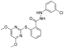 2-[(4,6-DIMETHOXYPYRIMIDIN-2-YL)THIO]BENZOIC ACID, 2-(3-CHLOROPHENYL)HYDRAZIDE Struktur