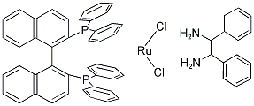 DICHLORO[(R)-2,2'-BIS(DIPHENYLPHOSPHINO)-1,1'-BINAPHTHYL][(R,R)-1,2-DIPHENYLETHANE DIAMINE]RUTHENIUM(II) Struktur