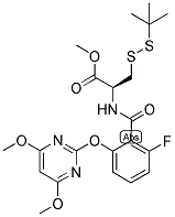 (2S)-2-[2-[(4,6-DIMETHOXYPYRIMIDIN-2-YL)OXY]-6-FLUOROBENZAMIDO]-6,6-DIMETHYL-4,5-DITHIAHEPTANOIC ACID, METHYL ESTER Struktur