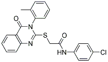 N-(4-CHLOROPHENYL)-2-{[3-(2-METHYLPHENYL)-4-OXO-3,4-DIHYDROQUINAZOLIN-2-YL]THIO}ACETAMIDE Struktur