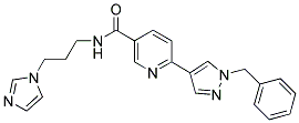 6-(1-BENZYL-1H-PYRAZOL-4-YL)-N-(3-IMIDAZOL-1-YL-PROPYL)-NICOTINAMIDE Struktur