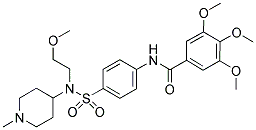 N-[4-(((2-METHOXYETHYL)(1-METHYLPIPERIDIN-4-YL)AMINO)SULPHONYL)PHENYL]-3,4,5-TRIMETHOXYBENZAMIDE Struktur