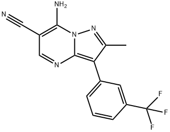 7-AMINO-2-METHYL-3-[3-(TRIFLUOROMETHYL)PHENYL]PYRAZOLO[1,5-A]PYRIMIDINE-6-CARBONITRILE Struktur