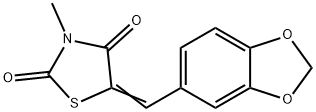 5-[(Z)-1,3-BENZODIOXOL-5-YLMETHYLIDENE]-3-METHYL-1,3-THIAZOLANE-2,4-DIONE Struktur