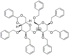 BENZYL 2,3,6-TRI-O-BENZYL-4-O-[2,3-DI-O-BENZYL-4,6-O-BENZYLIDENE-ALPHA-D-MANNOPYRANOSYL]-(1-4)-BETA-D-GLUCOPYRANOSIDE Struktur