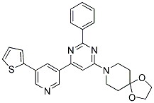 8-[2-PHENYL-6-(5-THIOPHEN-2-YL-PYRIDIN-3-YL)-PYRIMIDIN-4-YL]-1,4-DIOXA-8-AZA-SPIRO[4.5]DECANE Struktur