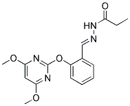 N-[1-AZA-2-[2-[(4,6-DIMETHOXYPYRIMIDIN-2-YL)OXY]PHENYL]ETHENYL]PROPIONAMIDE Struktur