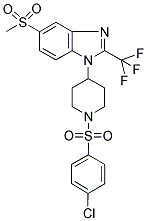 1-((4-CHLOROPHENYL)SULFONYL)-4-[5-(METHYLSULFONYL)-2-(TRIFLUOROMETHYL)-(1H)-BENZIMIDAZOL-1-YL]PIPERIDINE Struktur