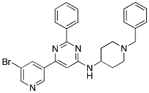 (1-BENZYL-PIPERIDIN-4-YL)-[6-(5-BROMO-PYRIDIN-3-YL)-2-PHENYL-PYRIMIDIN-4-YL]-AMINE Struktur